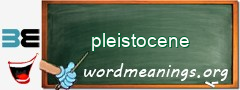 WordMeaning blackboard for pleistocene